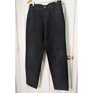 Versace Jeans Couture Black Denim Straight-Leg Jeans Mens 36 Classic Logo Italy